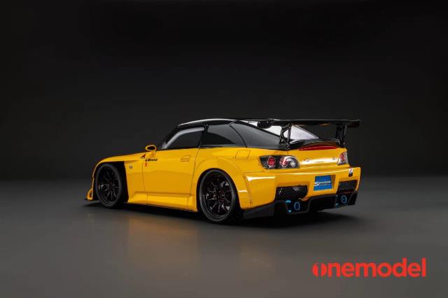 [ Pre-order ] 23A03-04 onemodel 1:18 Honda S2000 Spoon Street Carbon Bonnet Version (Yellow)