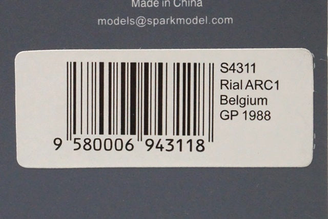 1:43 SPARK S4311 Rial Real ARC1 Belgian GP 1988 #22 A.Cesaris