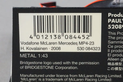 1:43 MINICHAMPS 530084323 Vodafone McLaren Mercedes MP4-23 2008 H.Kovalainen #23