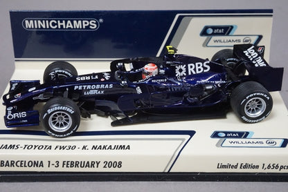 1:43 MINICHAMPS 400080308 AT&T Williams Toyota FW30 Barcelona Test 2008 Kazuki Nakajima #8