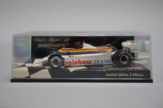 1:43 MINICHAMPS 400800051 Williams FW07 Rainbow Canadian GP 1980 K. Kogan #51