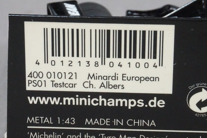 1:43 MINICHAMPS 400010121 European Minardi PS01 Test Car CH.Albers