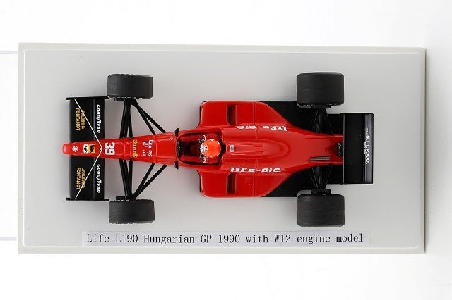 ROMU047 Spark 1:43 Life L190 W12 Hungarian Hungarian GP PQ Pre-Qualifying 1990 B. Giacomelli W12 Display Engine Wide Case