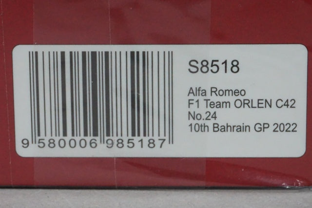 1:43 SPARK S8518 Alfa Romeo F1 Team Oren C42 Bahrain GP 2022 #24