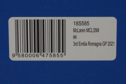 1:18 SPARK 18S585 McLaren MCL35M Emilia Romagna GP 2021 #4