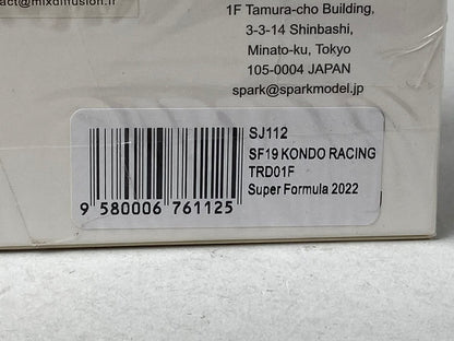 1:43 SPARK SJ112 SF19 KONDO Racing TRD01F Super Formula 2022 #3 Kenta Yamashita