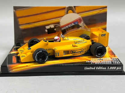 1:43 MINICHAMPS 413870011 Lotus Honda 99T Japan GP 1987/11/01 #11 Satoru Nakajima CAMEL model car