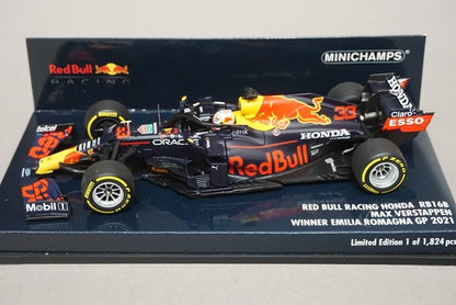 1:43 MINICHAMPS 410210133 Honda Red Bull Racing RB16B Emilia Romagna GP Winner 2011 #33 M. Verstappen