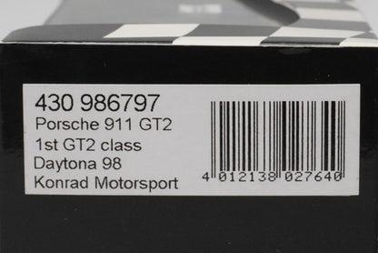 1:43 MINICHAMPS 430986797 Porsche 911 GT2 Evo Daytona 24H Winner 1998 #97