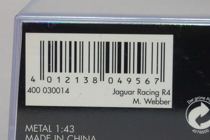 1:43 MINICHAMPS 400030014 Jaguar Racing R4 #14 M.Weber model car