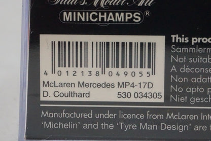 1:43 MINICHAMPS 530034305 McLaren Mercedes MP4-17D #5 D. Coulthard McLaren No.50