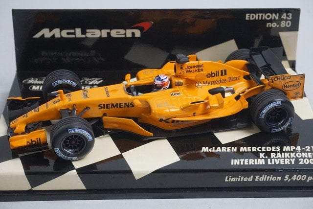 1:43 MINICHAMPS 530064373 McLaren Mercedes MP4-21 INTERIM LIVERY '6 K. Raikkonen model car