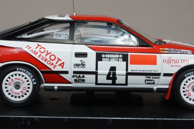 1:43 HPI 8573 Mirage Toyota Celica GT-Four 1000 Lakes 1990 #4 model car