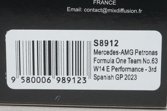 1:43 SPARK S8912 Mercedes-AMG Petronas F1 Team W14 E-Performance Spanish GP 3rd 2023 #63 G. Russell model car