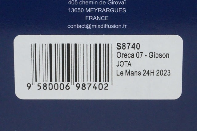 1:43 SPARK S8740 Oreca 07 Gibson JOTA Le Mans 24H 2023 #28 D.H. Hansson O. Rasmussen P. Fittipaldi model car