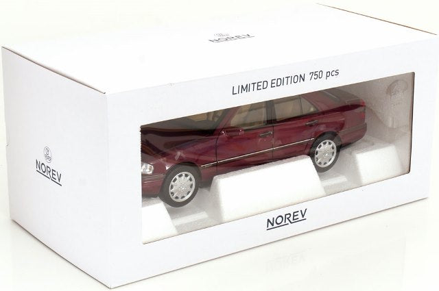 [ Pre-order ] 183370 NOREV 1:18 Scale Mercedes C-Klasse W202 Sedan 1993 Red Metallic (Modellissimo Custom Order)