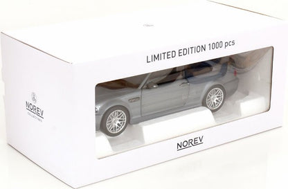 [ Pre-order ] 183016 NOREV 1:18 BMW M3 CSL E46 2003 Gray Metallic (Modellissimo Custom Order)