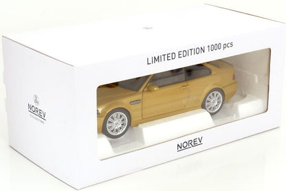 [ Pre-order ] 183000 NOREV 1:18 scale BMW M3 CSL E46 2000 Yellow Metallic MODELISSIMO custom order