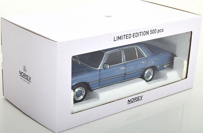[ Pre-order ] 183971 NOREV 1:18 Scale Mercedes 350 SE W116 1973 Light Blue Metallic (Modellissimo Custom Order)