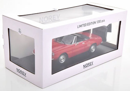 [ Pre-order ] 187880 NOREV 1:18 Scale Alfa Romeo 2000 Spider 1978 with Removable Softtop, Red, Custom Order from MODELISSIMO