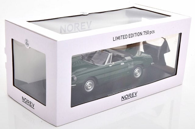 [ Pre-order ] 187881 NOREV 1:18 Scale Alfa Romeo 2000 Spider 1978 with Removable Softtop, Green, Custom Order from MODELISSIMO