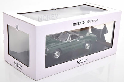 [ Pre-order ] 187881 NOREV 1:18 Scale Alfa Romeo 2000 Spider 1978 with Removable Softtop, Green, Custom Order from MODELISSIMO