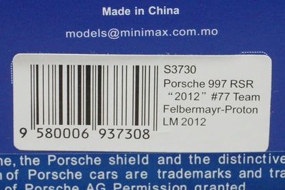 1:43 SPARK S3730 Porsche 997 RSR '2012' Team Felbermayr Proton Le Mans 2012 #77 model car