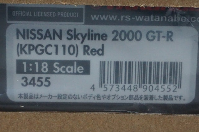 1:18 Ignition model IG3455 Nissan Skyline 2000 GT-R (KPGC) Red model car