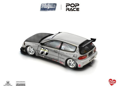 [ Pre-order ] PRE0010 POP RACE x Enigma 1:64 Honda Civic Pandem Civic EG6 Rocket Bunny Modified Yellow Mooneyes Chase Livery Blister Pack