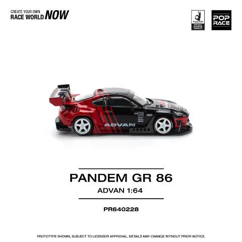 [ Pre-order ] PR640228 POP RACE 1:64 Toyota PANDEM GR86 Modified Car ADVAN