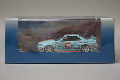 50122 Fuji 1:64 Nissan Skyline R34 GT-R Nismo Z-Tune High-end Gulf-Blue model car
