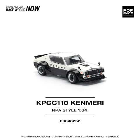 [ Pre-order ] PR640252 POP RACE 1:64 Nissan Skyline GT-R V8 DRIFT (KENMERI) NPA STYLE