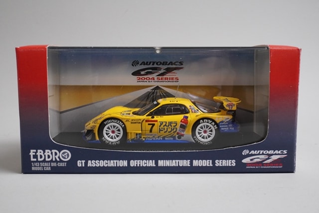 1:43 EBBRO 43707 Mazda Amemiya Asparagus Drink RX7 JGTC 2004 #7 Yellow model car