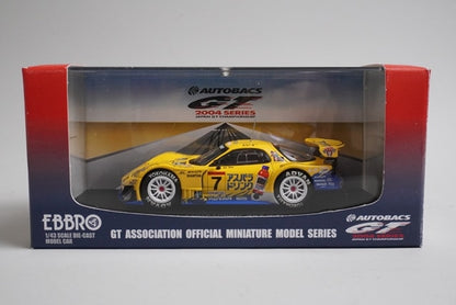 1:43 EBBRO 43707 Mazda Amemiya Asparagus Drink RX7 JGTC 2004 #7 Yellow model car