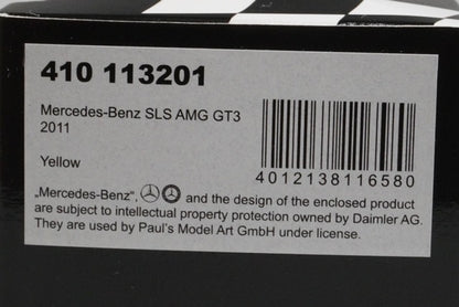 1:43 MINICHAMPS 410113201 Mercedes-Benz SLS AMG GT3 2011 Yellow model car