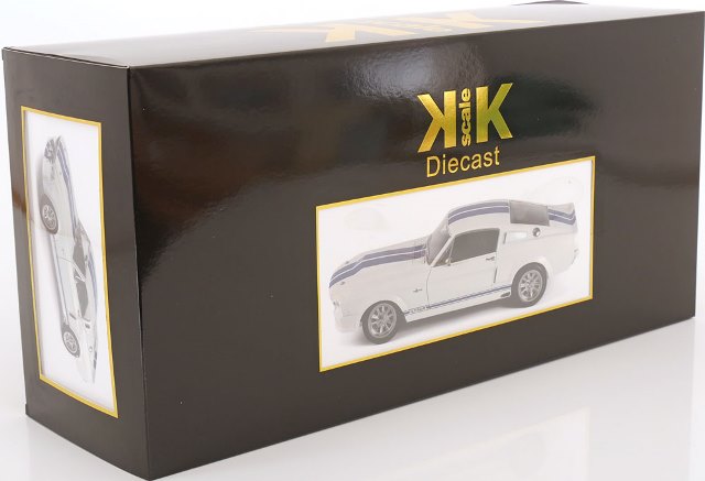 [ Pre-order ] KKDC120172 KK scale 1:12 Ford Mustang Shelby GT500 1967 White/Blue