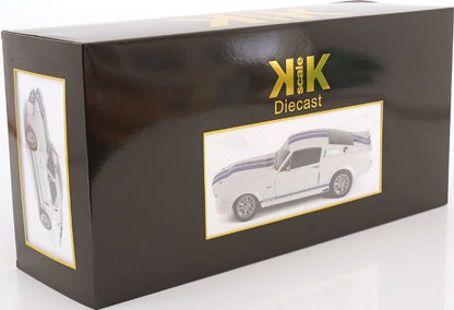 [ Pre-order ] KKDC120172 KK scale 1:12 Ford Mustang Shelby GT500 1967 White/Blue