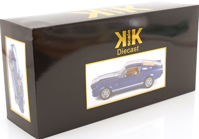 [ Pre-order ] KKDC120174 KK scale 1:12 Ford Mustang Shelby GT500 1967 Blue Metallic/White