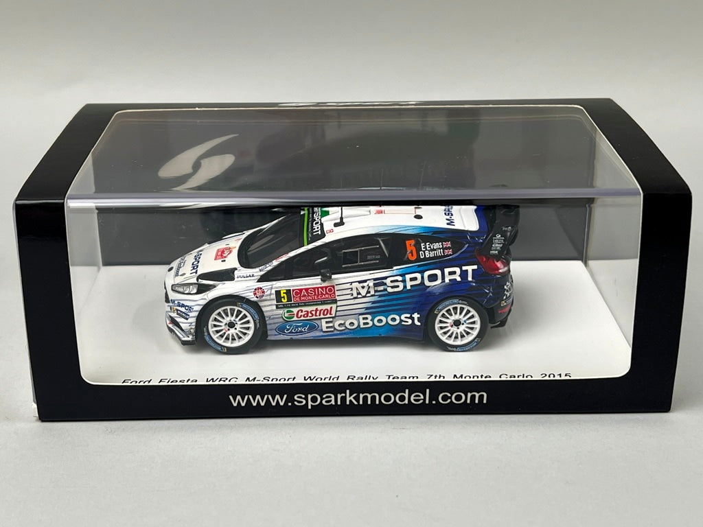 1:43 Spark S4505 Ford Fiesta WRC M-Sport World Rally Team Monte Carlo 2015 #5 E. Evans D. Barritt model car
