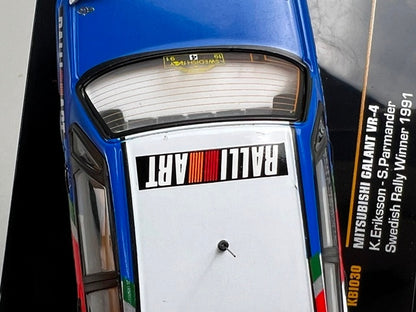 1:43 ixo KBI030 Mitsubishi Galant VR-4 Swedish Rally 1991 #4 K. Ericsson S. Permander model car
