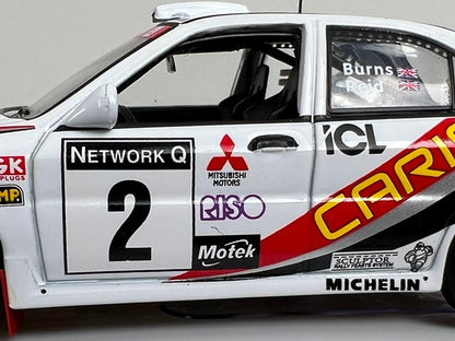 1:43 ixo RAC392LQ Mitsubishi Carisma GT Evolution IV RAC Rally 1997 #2 R. Burns R. Reid model car