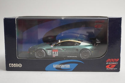 1:43 EBBRO 44366 Aston Martin Akasaka DBR9 Super GT 2009 #21 Green model car