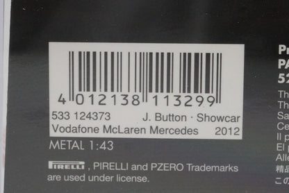 1:43 MINICHAMPS 533124373 McLaren Mercedes Show Car British GP 2012 #3 model car
