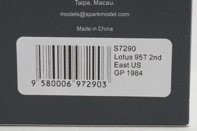 1:43 Spark S7290 Lotus 95T East American GP 2nd 1984 #11 model car