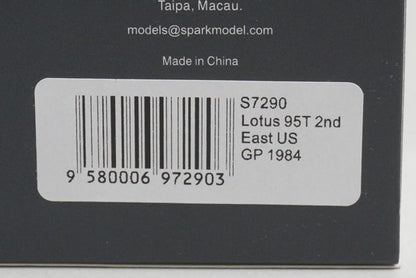 1:43 Spark S7290 Lotus 95T East American GP 2nd 1984 #11 model car