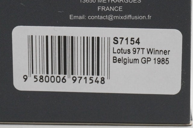 1:43 Spark S7154 Lotus 97T Belgian GP Winner 1985 #12 model car