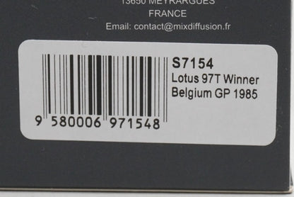 1:43 Spark S7154 Lotus 97T Belgian GP Winner 1985 #12 model car