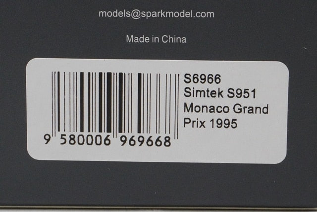 1:43 SPARK S6966 Simtec S951 Monaco GP 1995 #11 D. Scatterella model car
