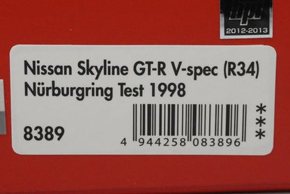 1:43 HPI 8389 Mirage Nissan Skyline GT-R V-spec (R34) Nurburgring test 1998