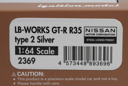 1:64 ignition model IG2369 Nissan LB-WORKS GT-R R35 Type 2 Silver